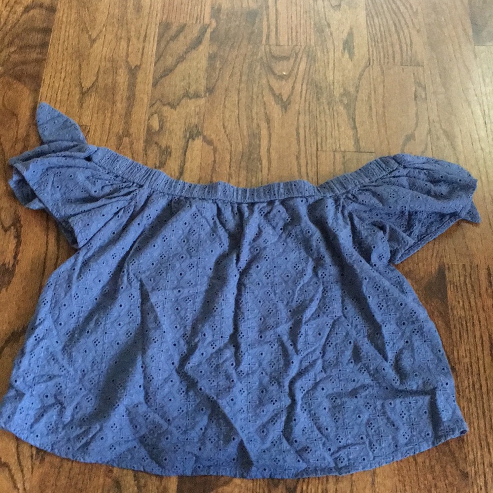 Abercrombie & Fitch Navy Off The Shoulder Top